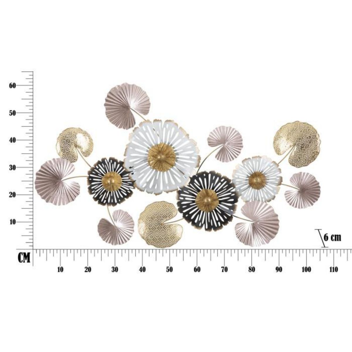 Paris Prix Décoration Murale en Métal  Pinky  106cm Multicolore