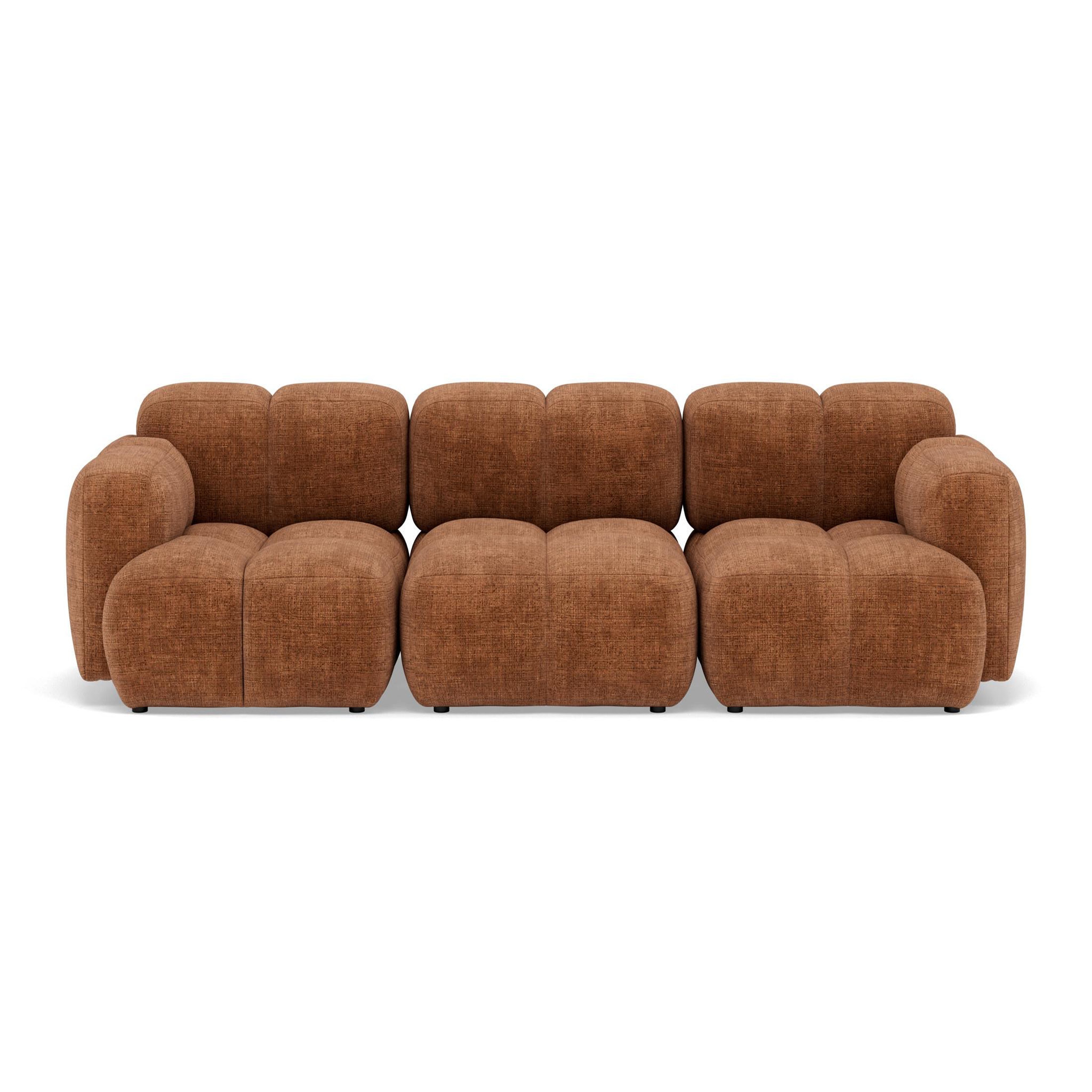 Voir la diapositive 1 : BEST MOBILIER Grace - canapé modulable 3 places en velours texturé