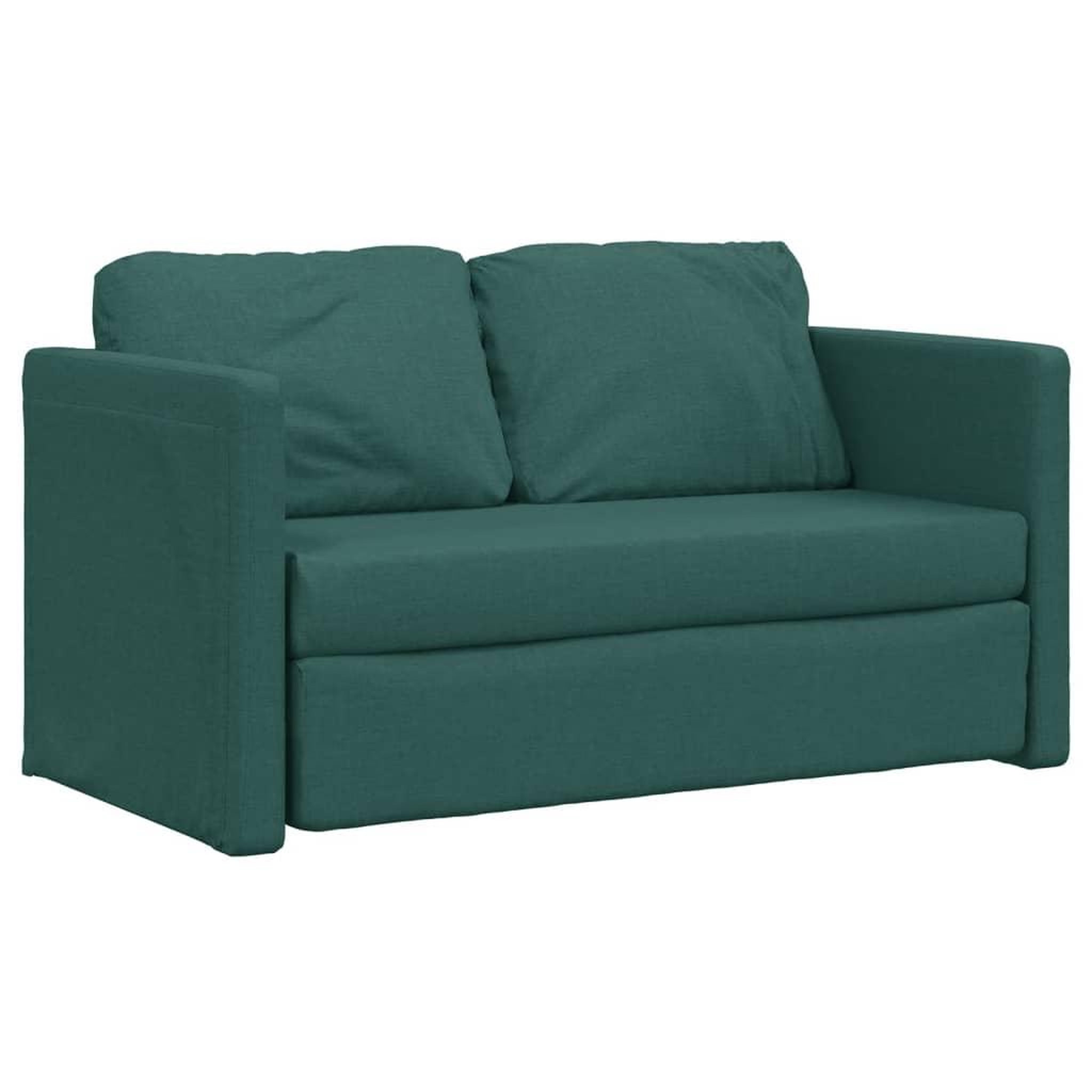 Voir la diapositive 4 : VIDAXL Canape-lit 2 en 1 vert fonce 112x174x55 cm tissu