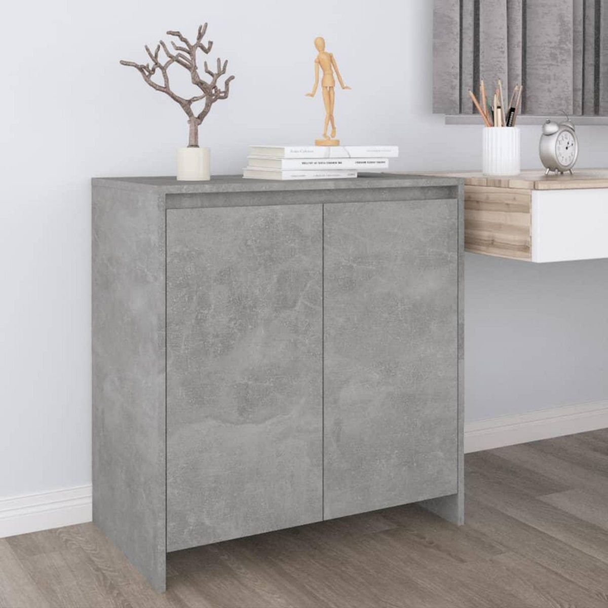 VIDAXL Buffet Gris beton 70x41x75 cm Bois d'ingenierie
