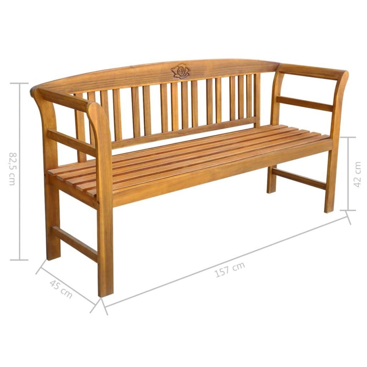 VIDAXL Banc de jardin avec coussin 157 cm Bois d'acacia massif