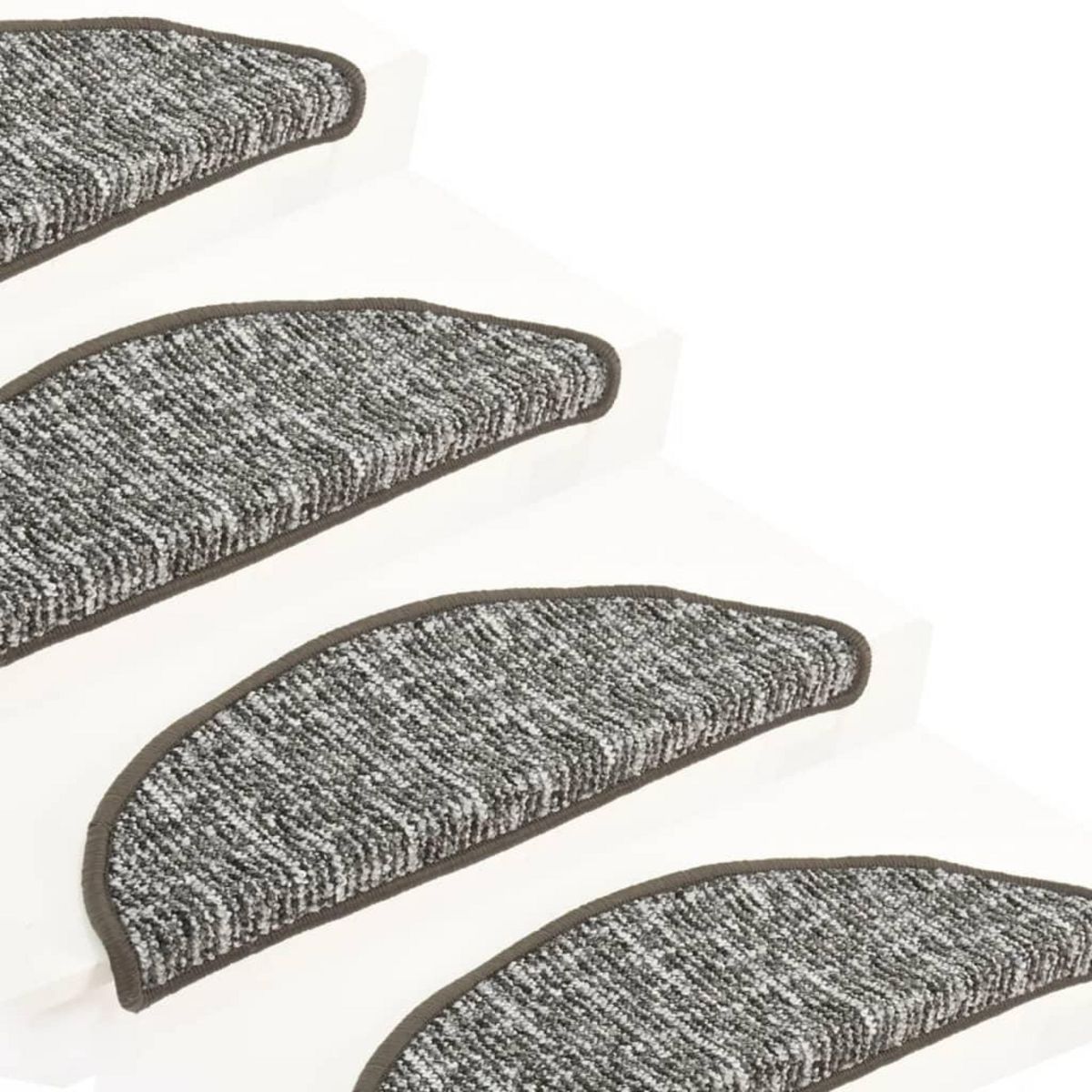 VIDAXL Tapis de marches d'escalier 15 pcs Anthracite 56x17x3 cm