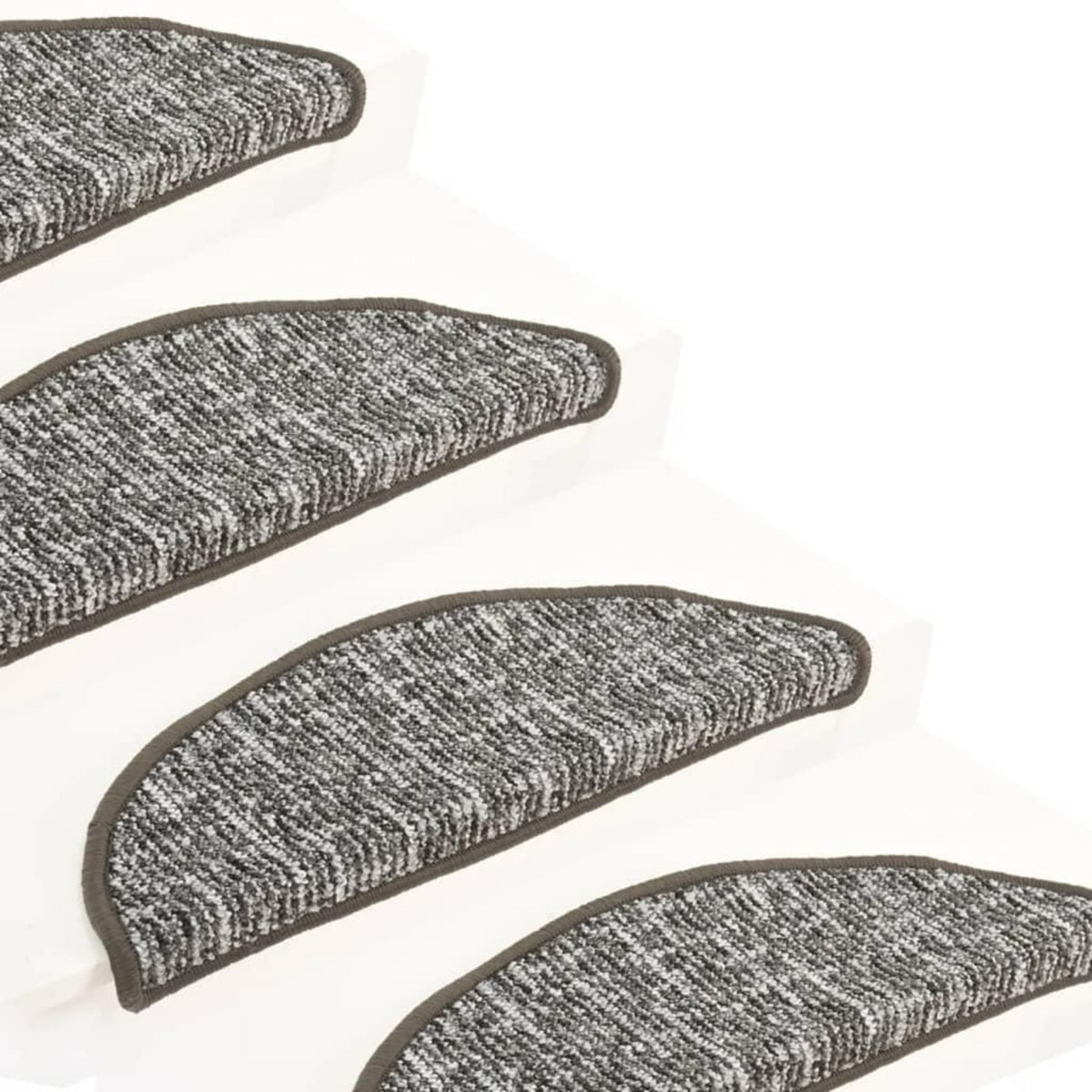 VIDAXL Tapis de marches d'escalier 15 pcs Anthracite 56x17x3 cm