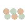 Voir la diapositive 1 : BJORN Sous-verre rond réversible - 6 pièces - Cuir recyclé rose pâle et vert pâle