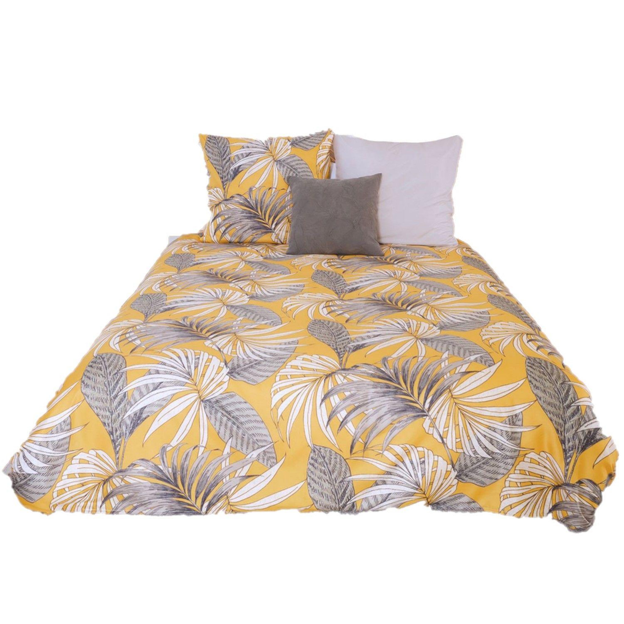 COTE DECO Parure de lit adelanto - microfibre 72 g/m² - 220 x 240 cm - jaune