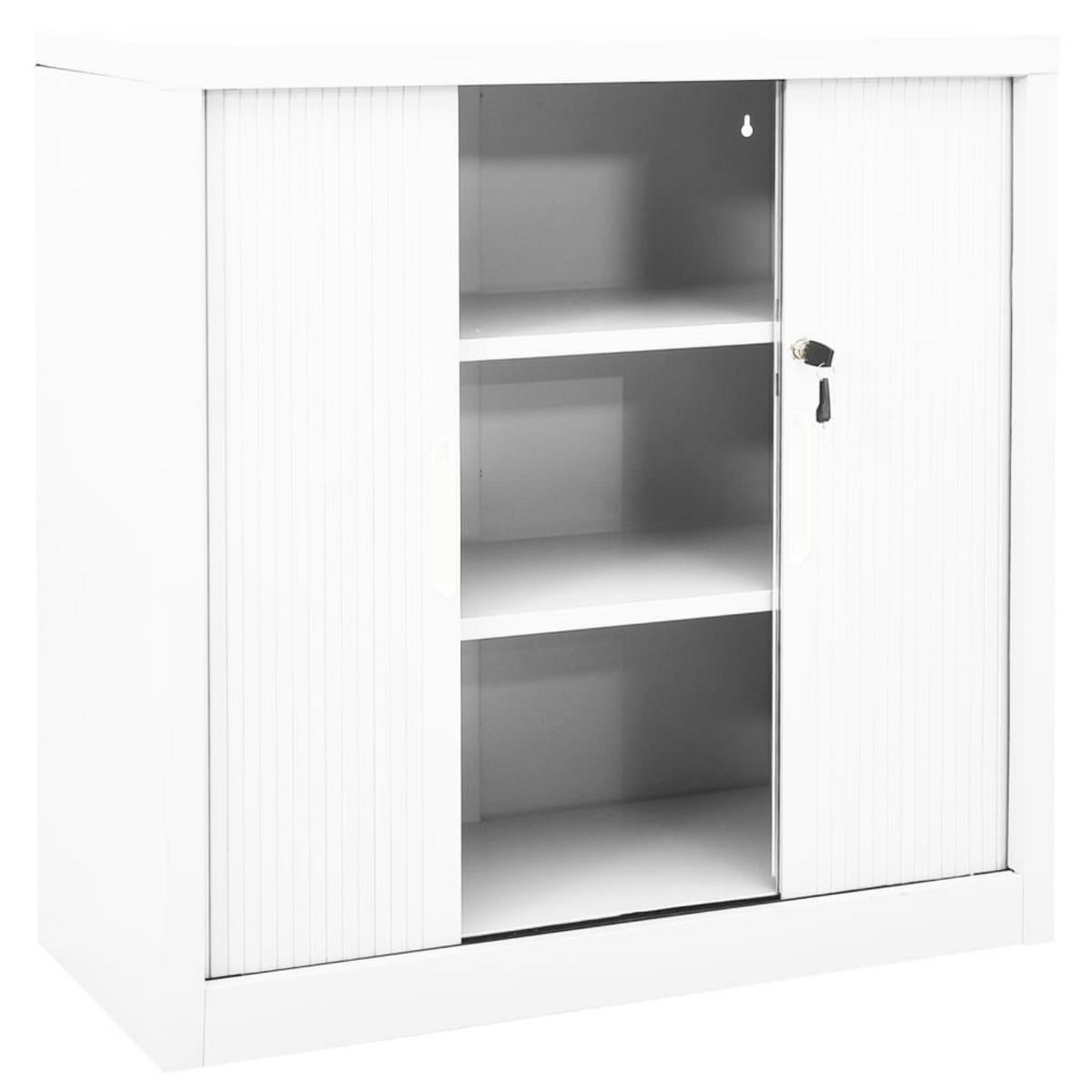 VIDAXL Armoire a portes coulissantes Blanc 90x40x90 cm Acier