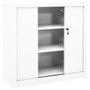 Voir la diapositive 5 : VIDAXL Armoire a portes coulissantes Blanc 90x40x90 cm Acier
