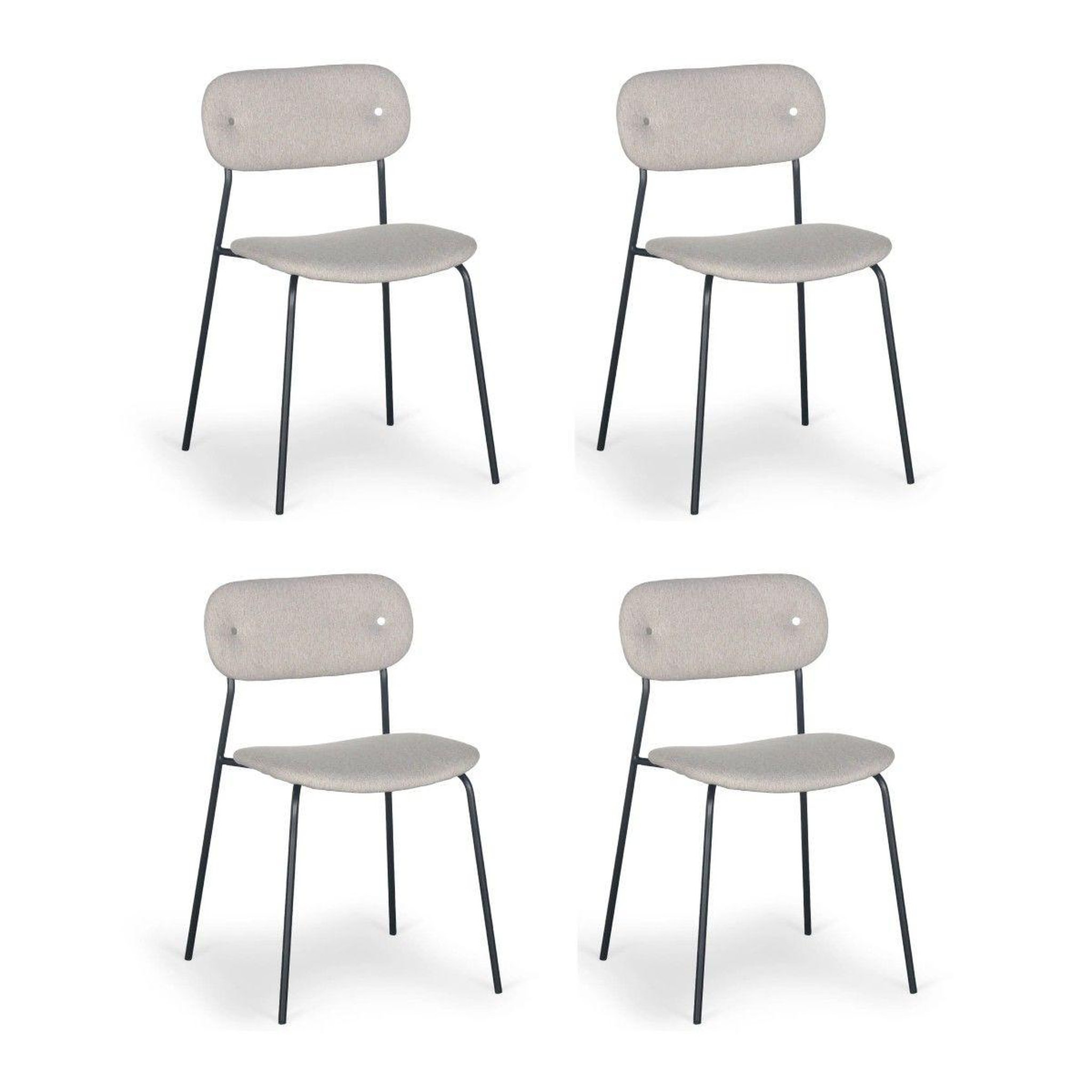 Voir la diapositive 1 : Paris Prix Lot de 4 chaises design  tyler  80cm beige