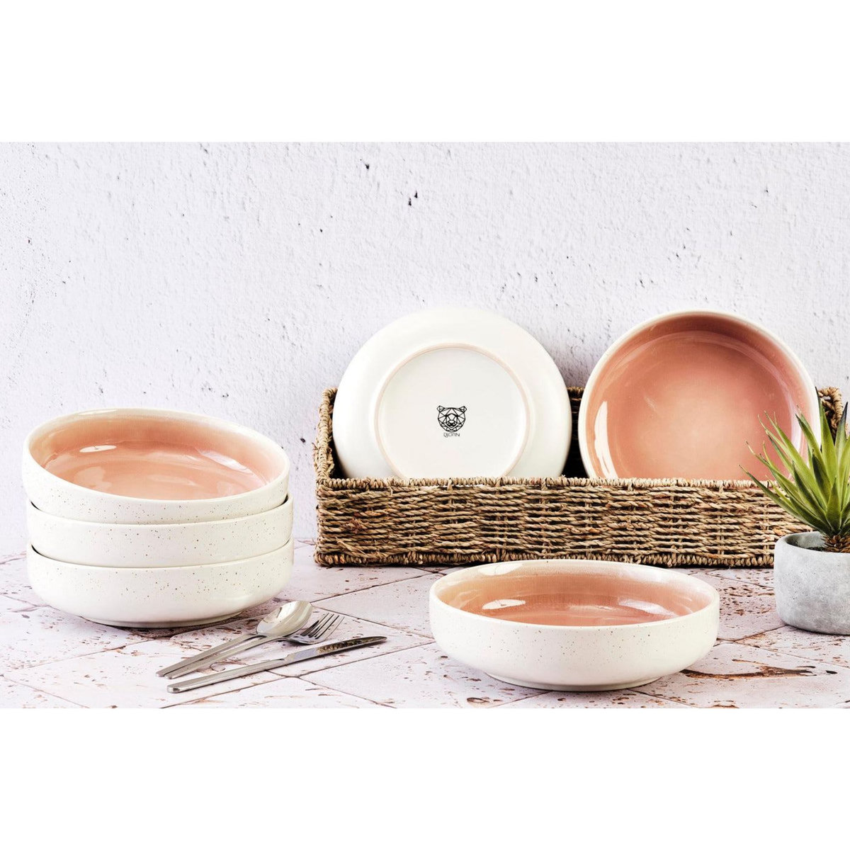 BJORN Bol OXYGEN Ø22cm - 6 pièces - Rose poudre