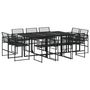 Voir la diapositive 2 : VIDAXL Ensemble a manger de jardin 11 pcs noir resine tressee