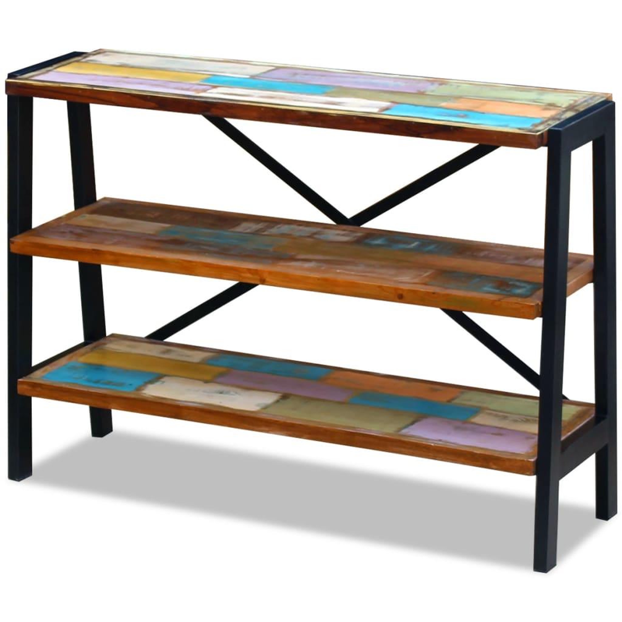 Voir la diapositive 2 : VIDAXL Buffet 3 etageres bois de recuperation massif