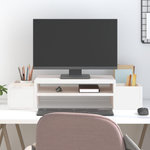 VIDAXL Support de moniteur Blanc 70x27,5x15 cm Bois de pin solide