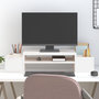 Voir la diapositive 1 : VIDAXL Support de moniteur Blanc 70x27,5x15 cm Bois de pin solide