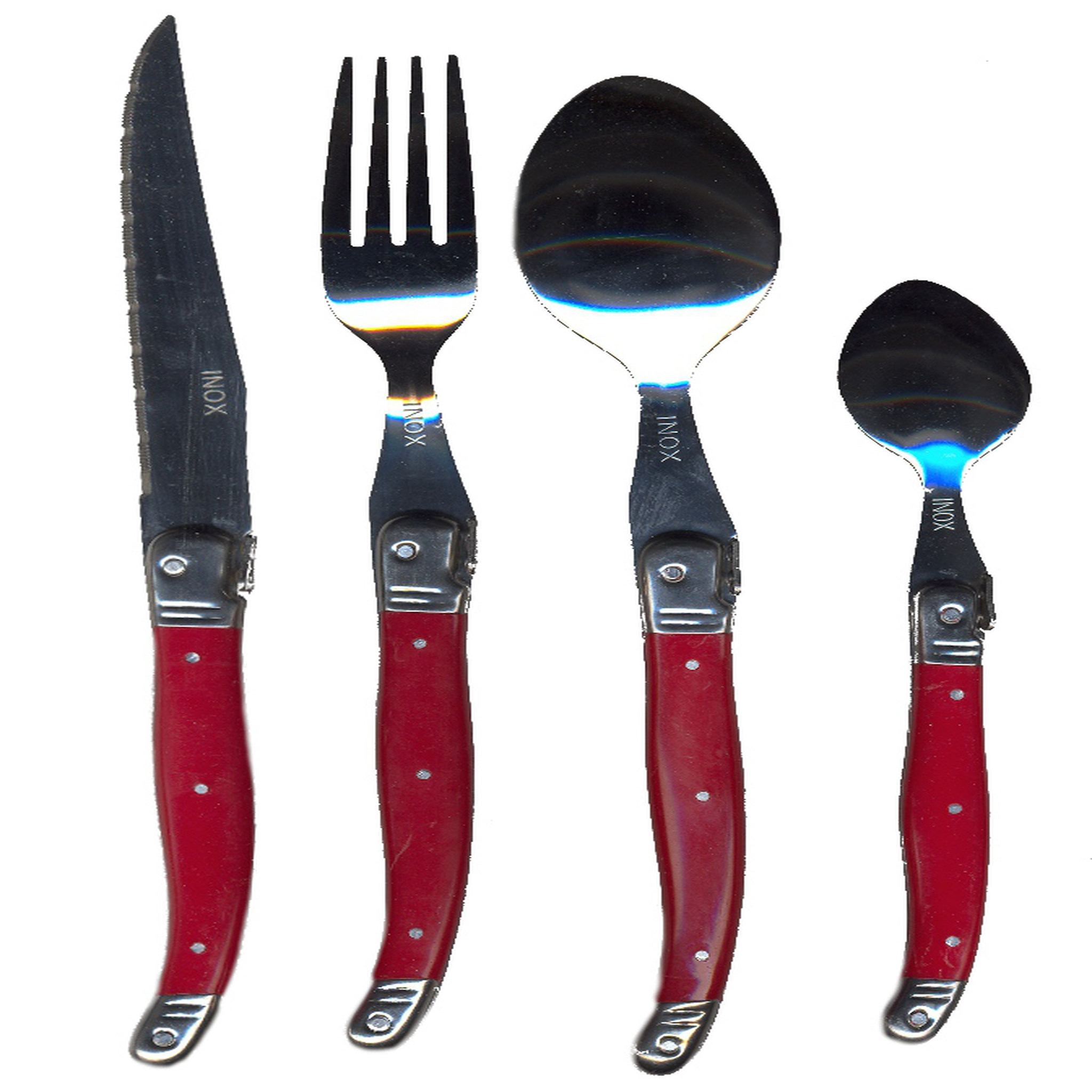 ACTUEL Ménagère 24 pièces BEE Rouge basque