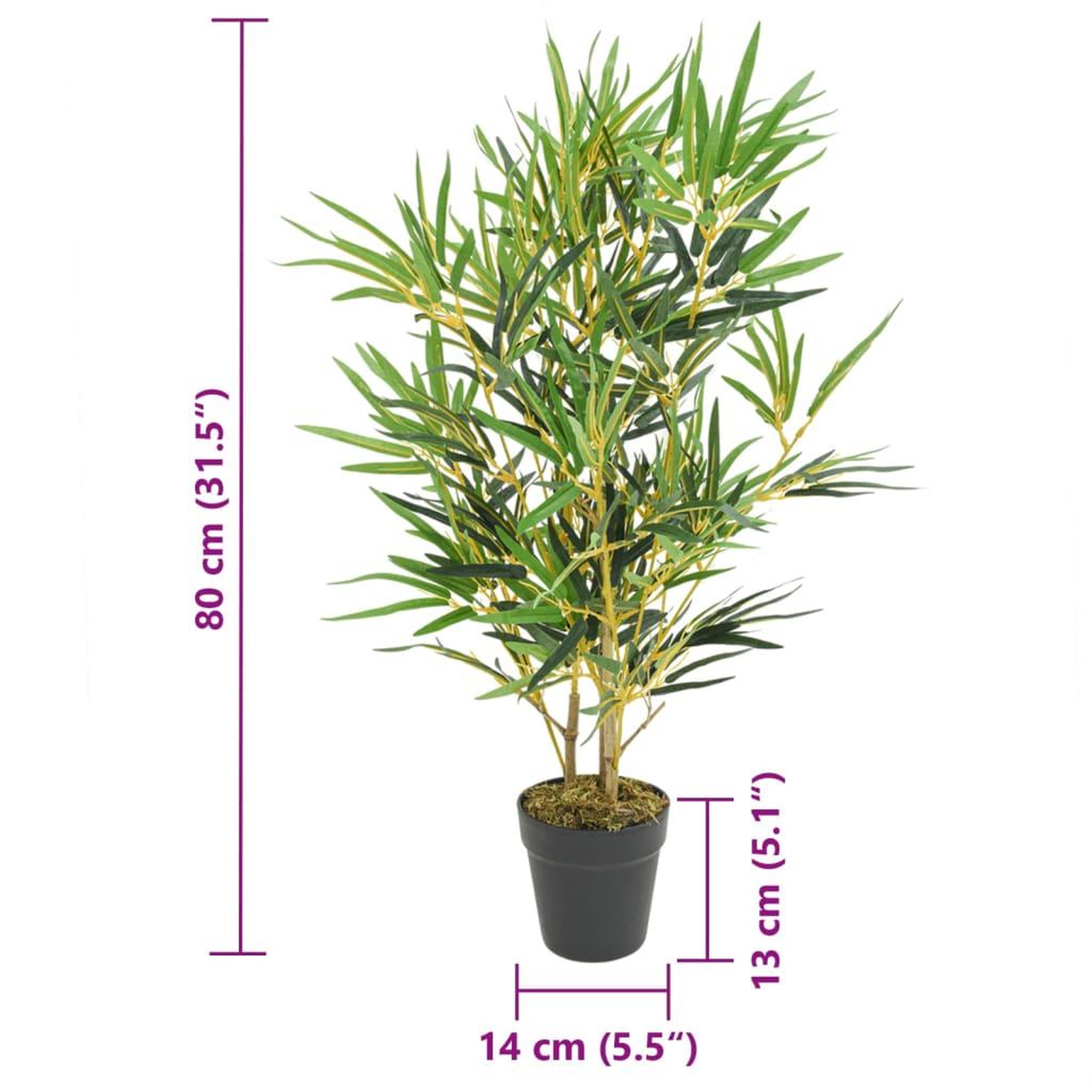 Voir la diapositive 5 : VIDAXL Bambou artificiel 368 feuilles 80 cm vert