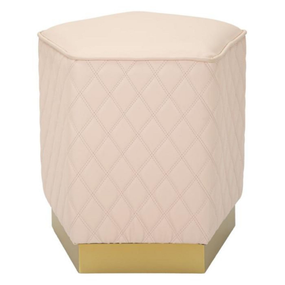 Paris Prix Pouf Matelassé  Sharon  38cm Rose & Or
