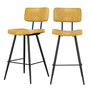 Voir la diapositive 1 : Rendez vous déco Lot de 2 chaises de bar mi-hauteur 66 cm cuir synthétique jaune-Texas