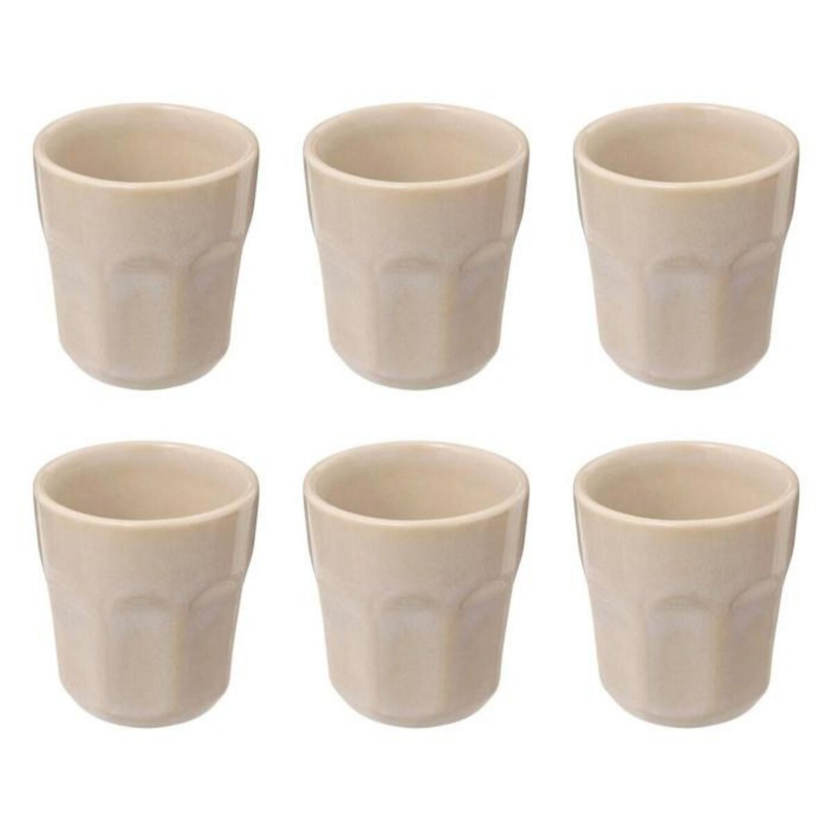 SECRET DE GOURMET Lot de 6 Tasses à Café  Roma  8cl Beige
