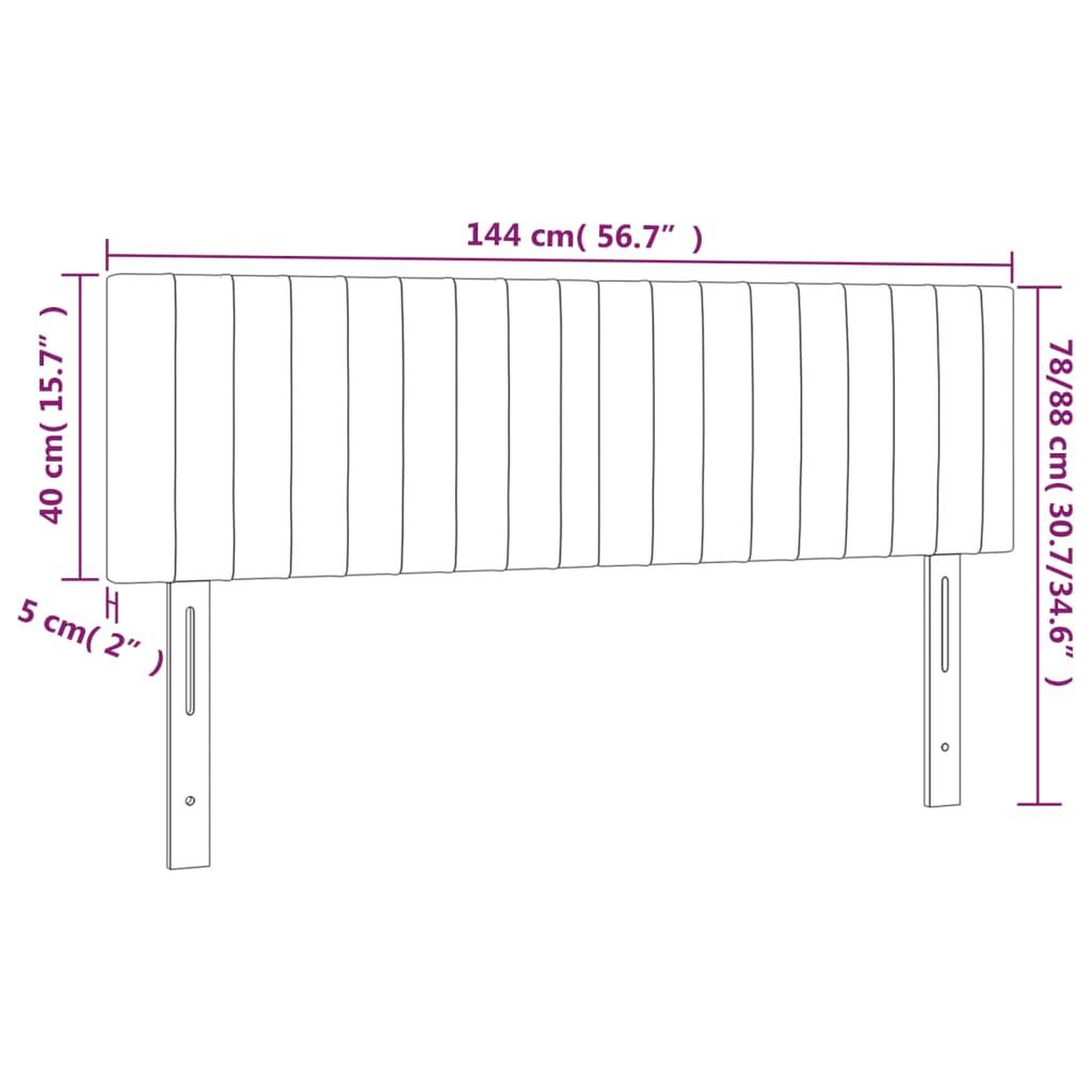 Voir la diapositive 6 : VIDAXL Tetes de lit 2 pcs Creme 72x5x78/88 cm Tissu