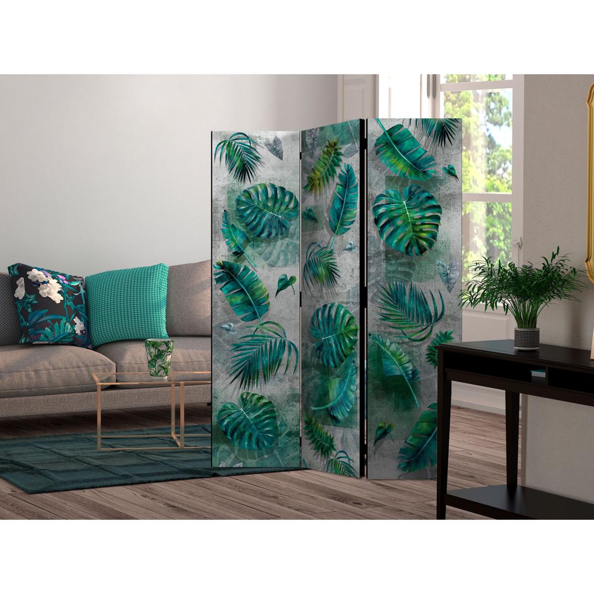 Voir la diapositive 2 : Paris Prix Paravent 3 volets  modernist jungle  135x172cm