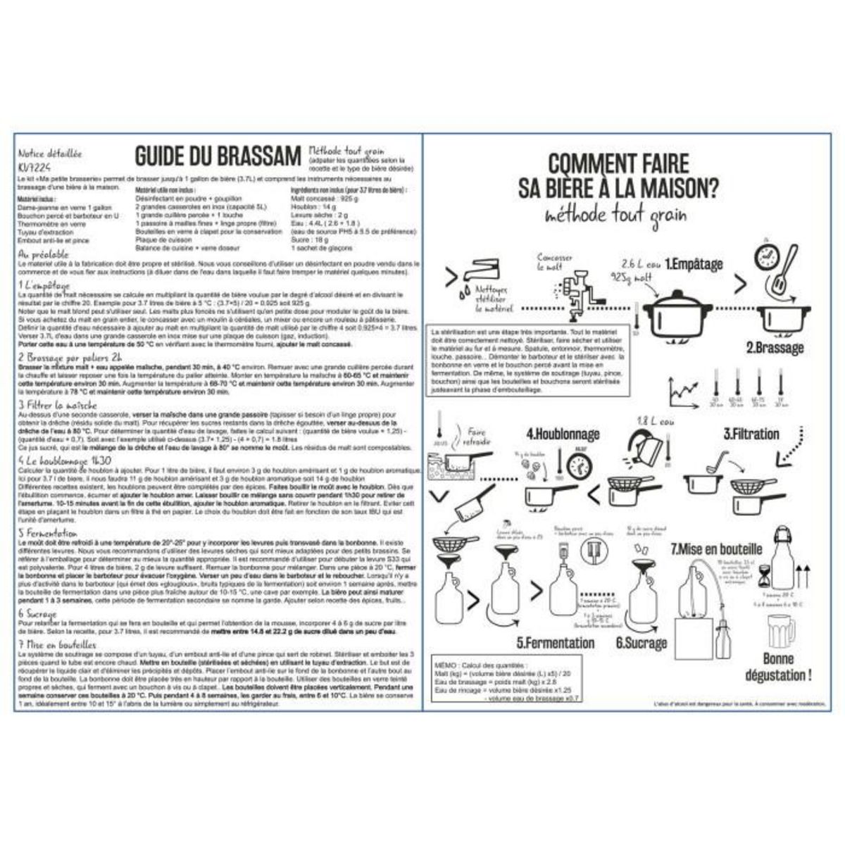 Paris Prix Kit Fabrique à Bière  Taverne  3,7L Transparent