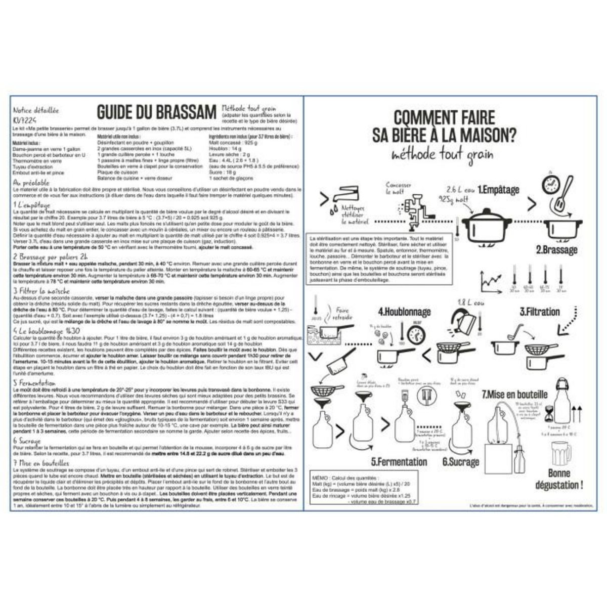 Paris Prix Kit Fabrique à Bière  Taverne  3,7L Transparent