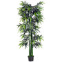Voir la diapositive 1 : OUTSUNNY Bambou artificiel XXL 1,80H m 1105 feuilles denses réalistes pot inclus noir vert