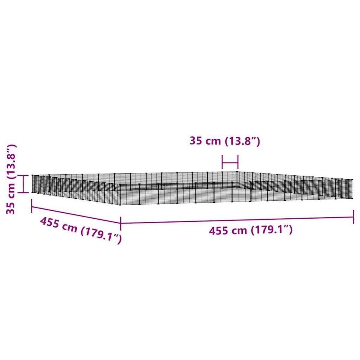 VIDAXL Cage animaux de compagnie a 52 panneaux et porte Noir 35x35 cm