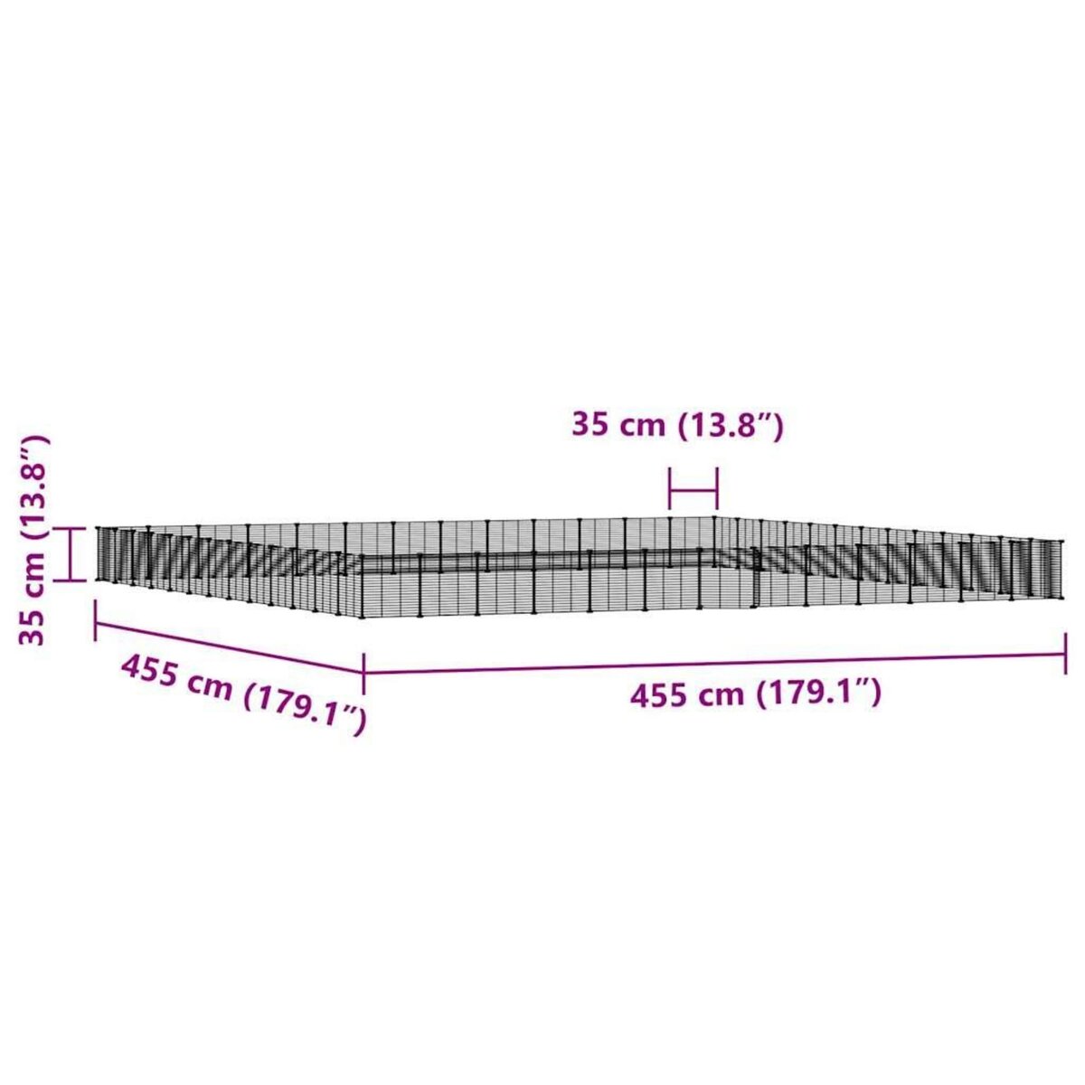 VIDAXL Cage animaux de compagnie a 52 panneaux et porte Noir 35x35 cm