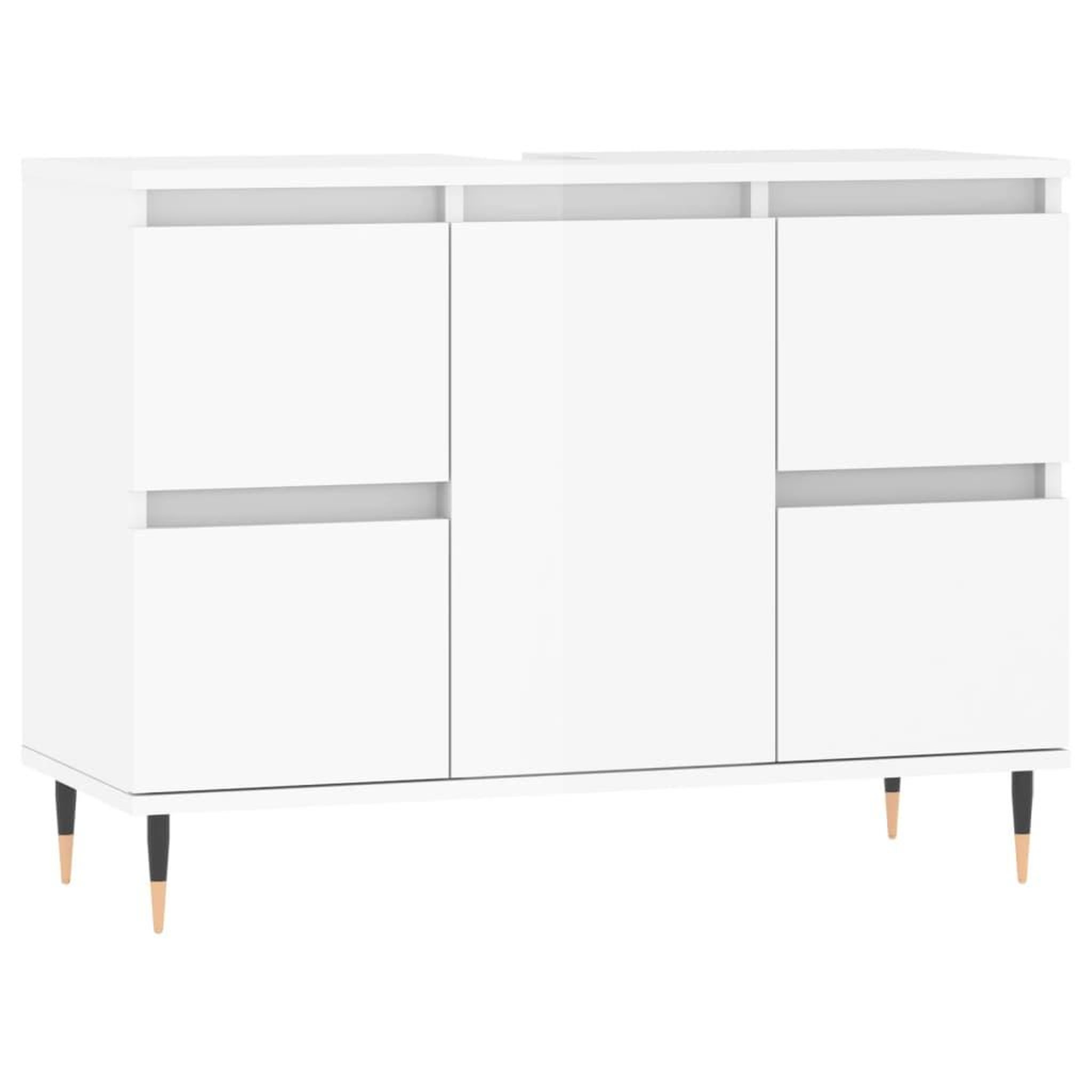 Voir la diapositive 2 : VIDAXL Armoire de salle de bain blanc brillant 80x33x60 cm