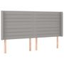 Voir la diapositive 2 : VIDAXL Tete de lit avec oreilles Gris clair 163x16x118/128 cm Tissu