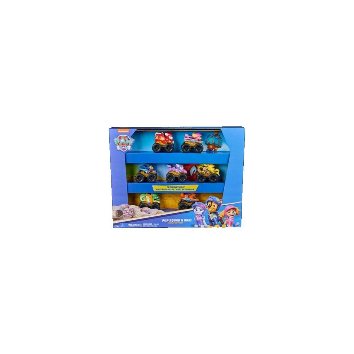 ASTER Coffret cadeau Paw Patrol Aster avec 7 véhicules de course multicolores