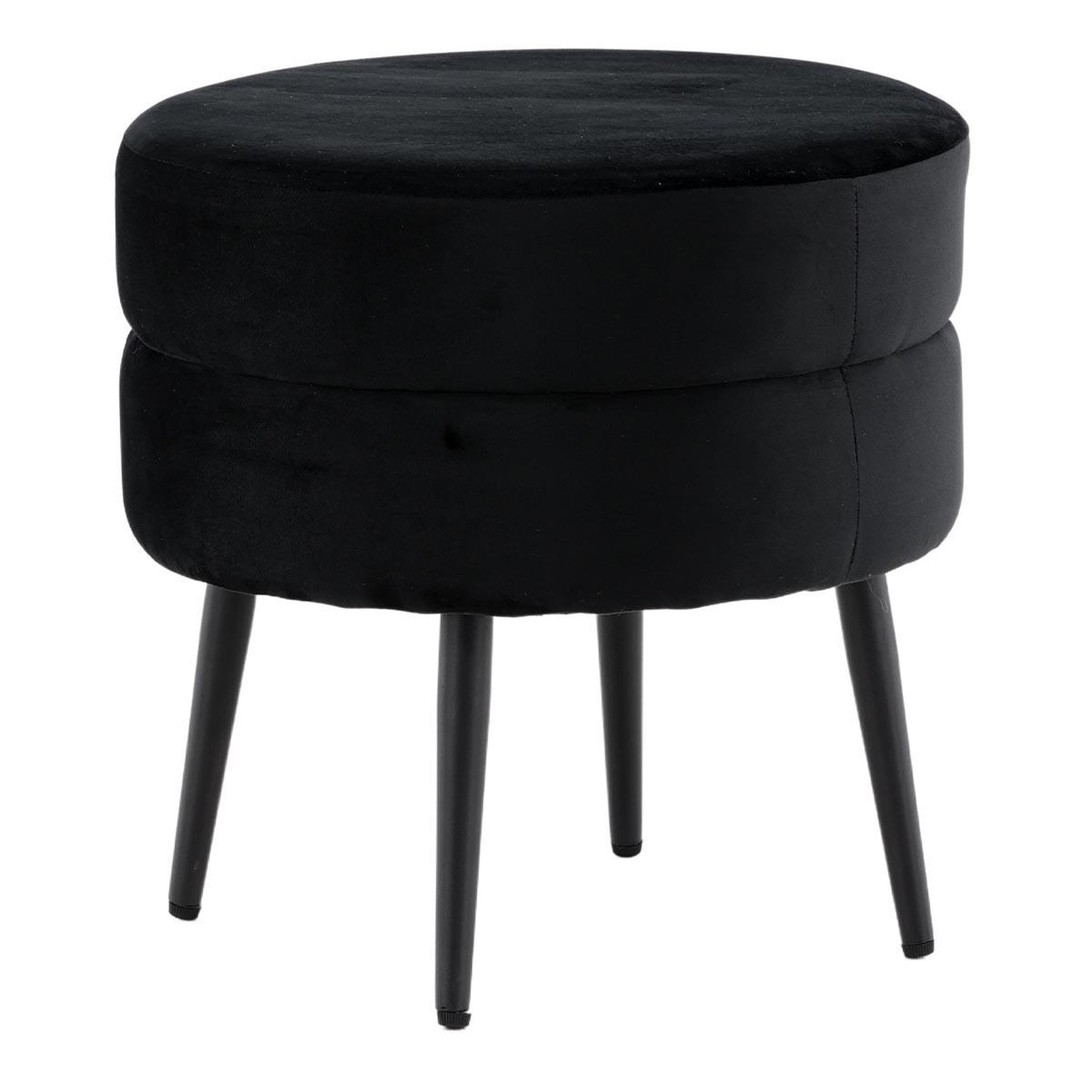 Paris Prix Pouf design en velours  pot  40cm noir