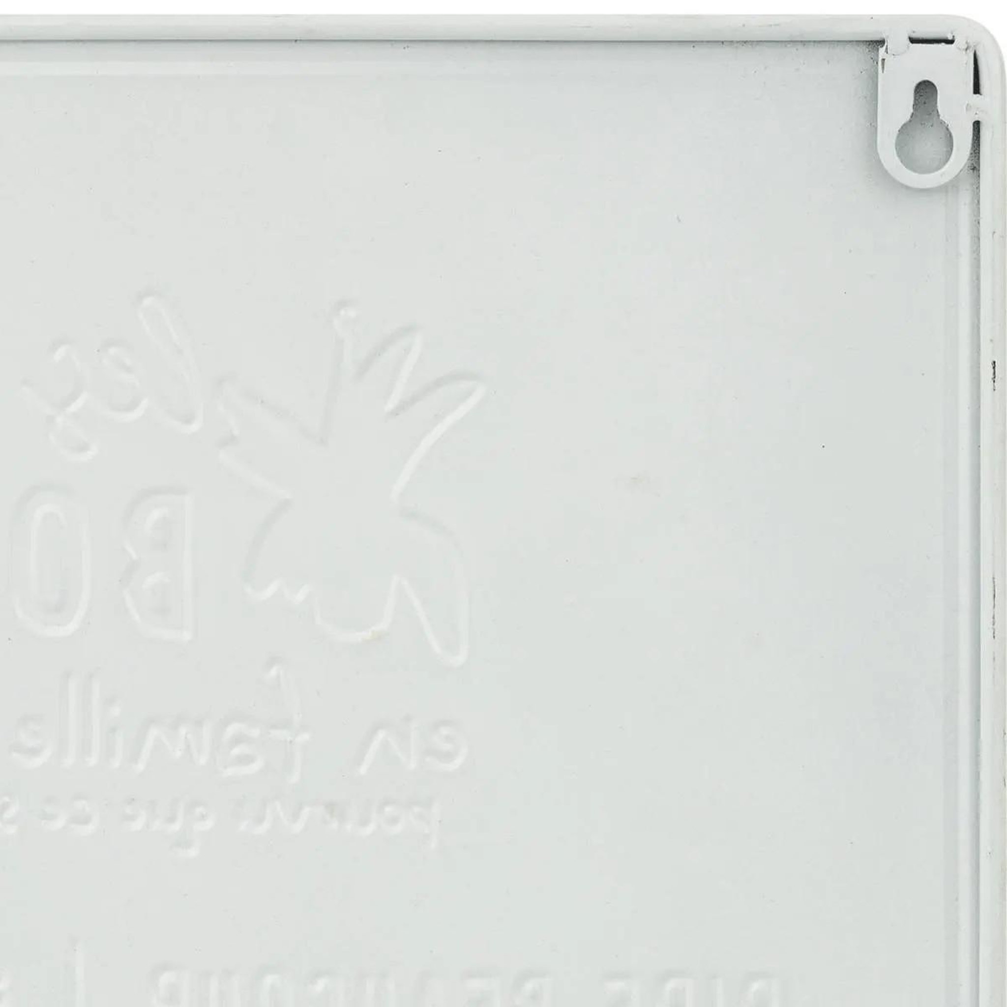 Voir la diapositive 2 : ATMOSPHERA Décoration murale en métal  citation  58cm blanc