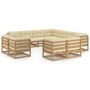 Voir la diapositive 2 : VIDAXL Salon de jardin 11 pcs avec coussins Marron miel Bois de pin