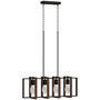 Voir la diapositive 1 : HOMCOM Suspension design 4 lumières cadres rotatifs - hauteur réglable - acier noir bois coloris noyer