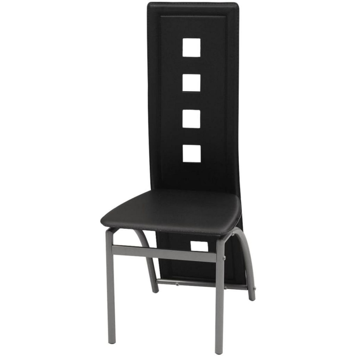 VIDAXL Chaises a manger lot de 6 noir similicuir
