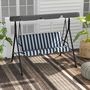 Voir la diapositive 5 : OUTSUNNY Balancelle de jardin 3 places toit réglable acier polyester blanc gris rayé