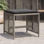 VIDAXL Tabourets de jardin et coussins lot de 4 gris 41x41x36 cm rotin
