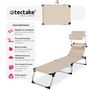 Voir la diapositive 2 : tectake Bain de soleil Transat Chaise longue Pliable