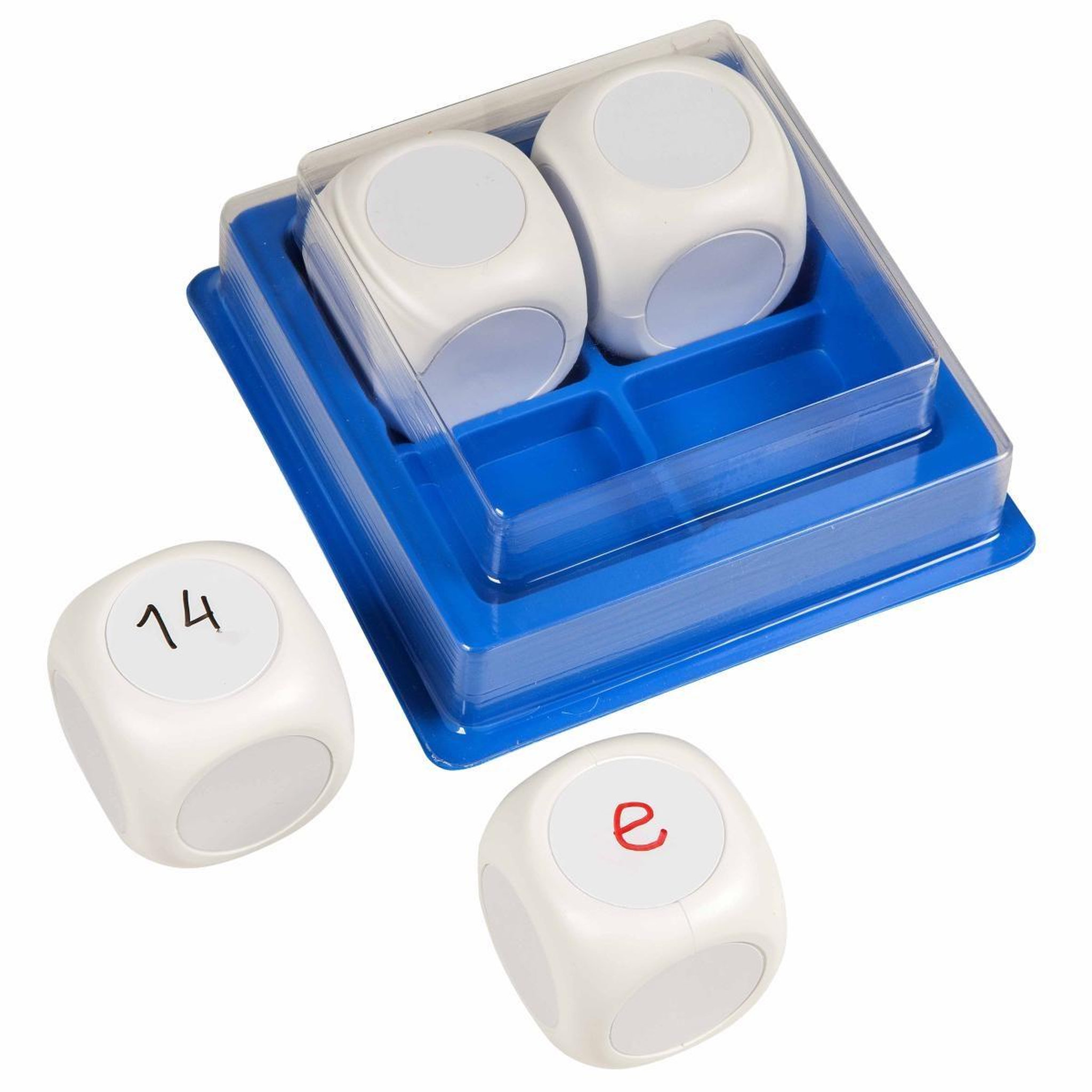 Voir la diapositive 2 : EDUCO Dé - écrivable blanc — 50 mm — 4 pièces