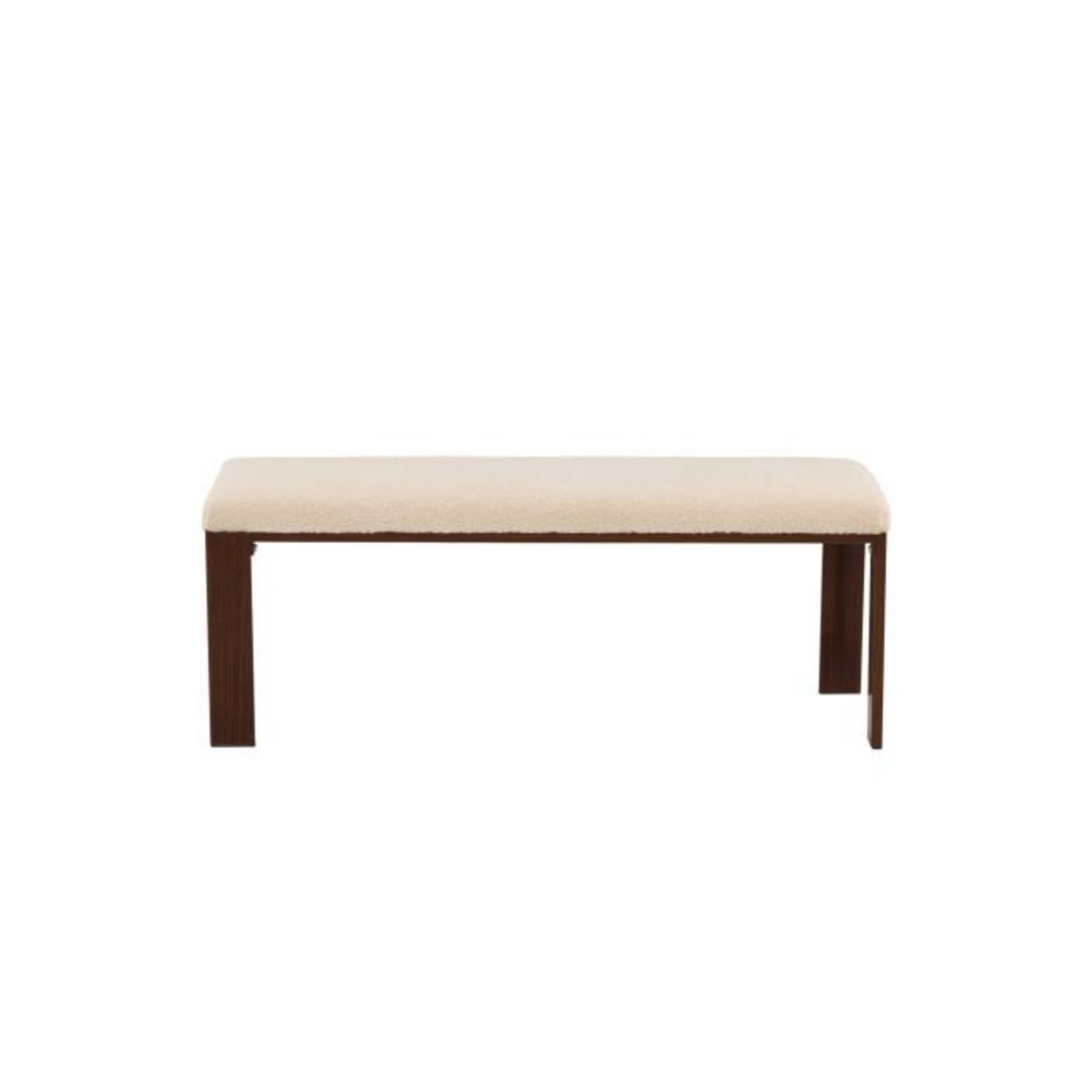 Paris Prix Banc en Tissu Polaire  Chester  120cm Blanc