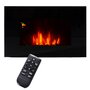 Voir la diapositive 5 : HOMCOM Cheminée électrique murale LED 7 effets flammes + 7 couleurs ambiance + galets télécommande thermostat 1000-2000 W minuterie noir