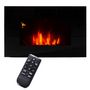 Voir la diapositive 5 : HOMCOM Cheminée électrique murale LED 7 effets flammes + 7 couleurs ambiance + galets télécommande thermostat 1000-2000 W minuterie noir