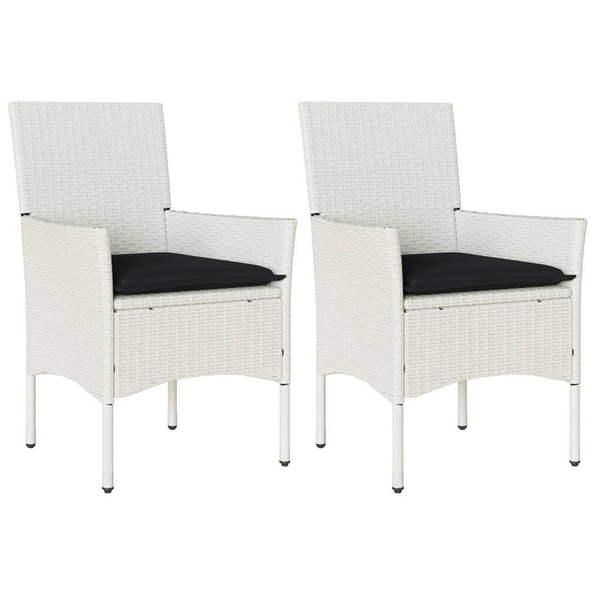 Voir la diapositive 2 : VIDAXL Chaises de jardin avec coussins lot de 2 blanc resine tressee