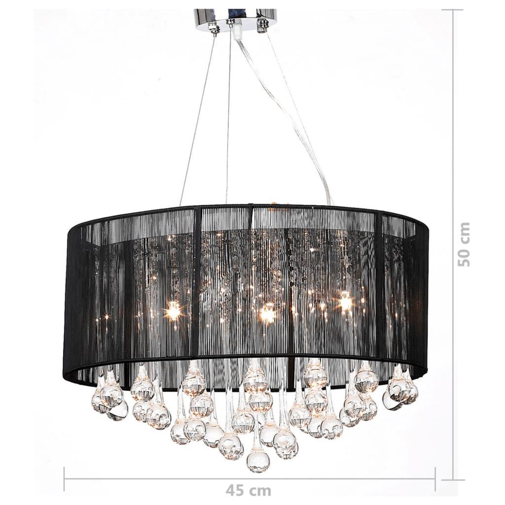 Voir la diapositive 4 : VIDAXL Lustre avec 85 cristaux Noir