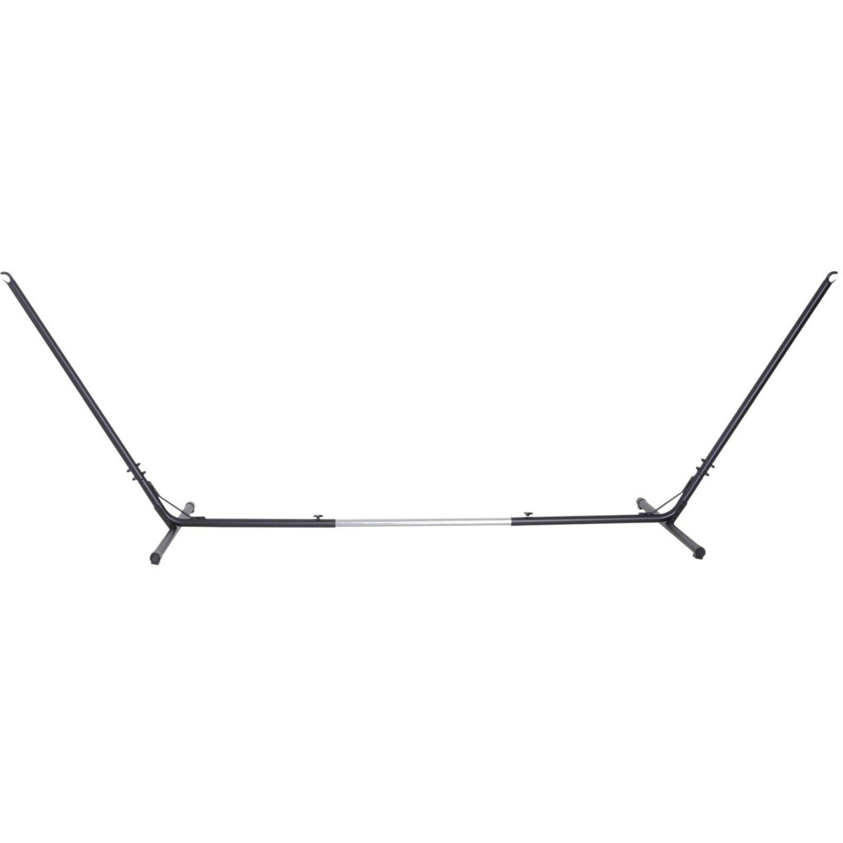 OUTSUNNY Support pied de hamac réglable structure robuste métal époxy noir dim. 3,08-3,80L x 1,08l x 1,20H m