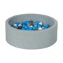  Piscine à balles Aire de jeu + 150 balles blanc, transparent, gris, bleu clair
