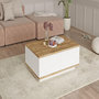 Voir la diapositive 4 : Habitat et Jardin Table basse en bois  FR14  - 90 x 60 x 28 cm - Pin atlantiqueBlanc
