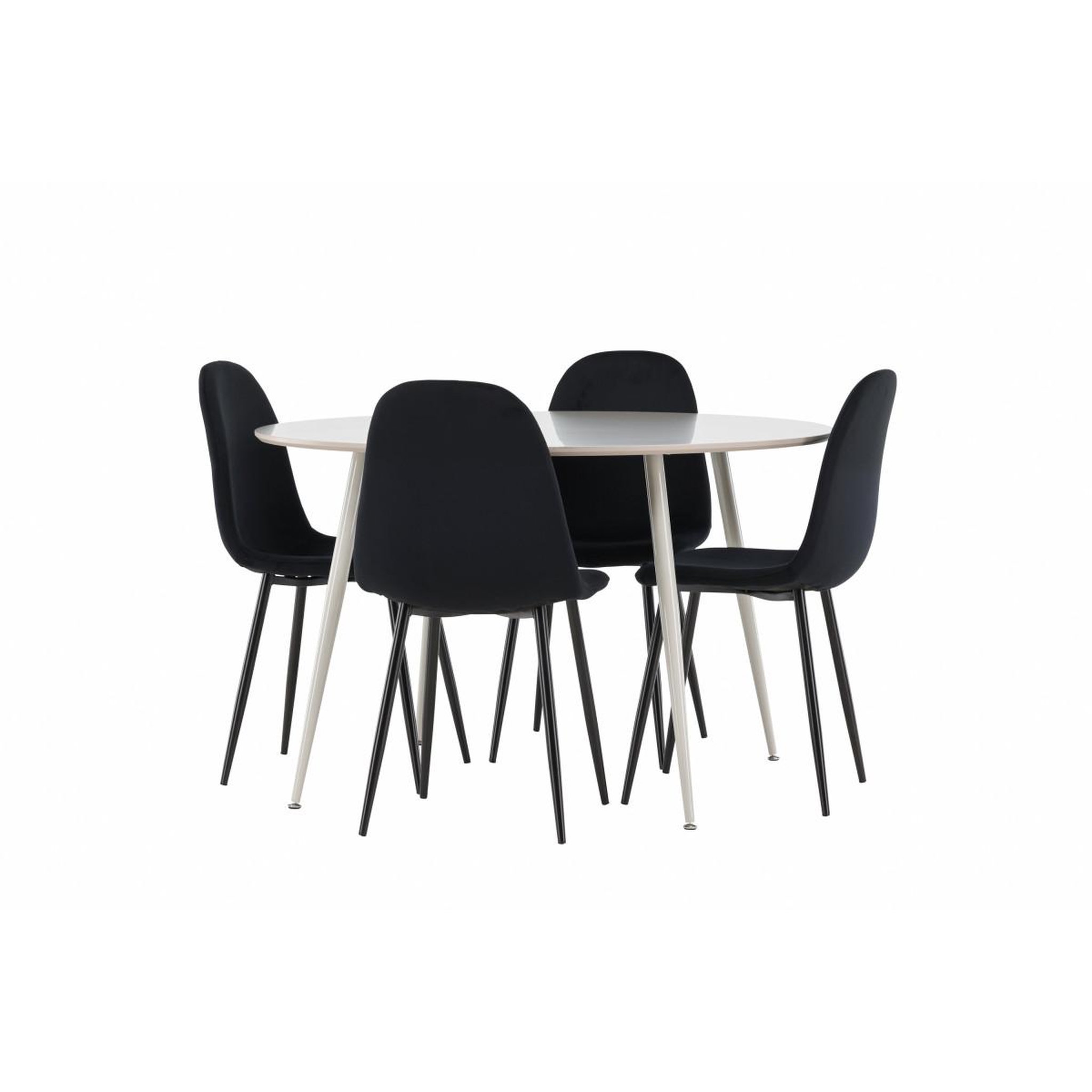 Voir la diapositive 3 : Paris Prix Ensemble table à manger & 4 chaises  plaza & polar  120cm beige & noir